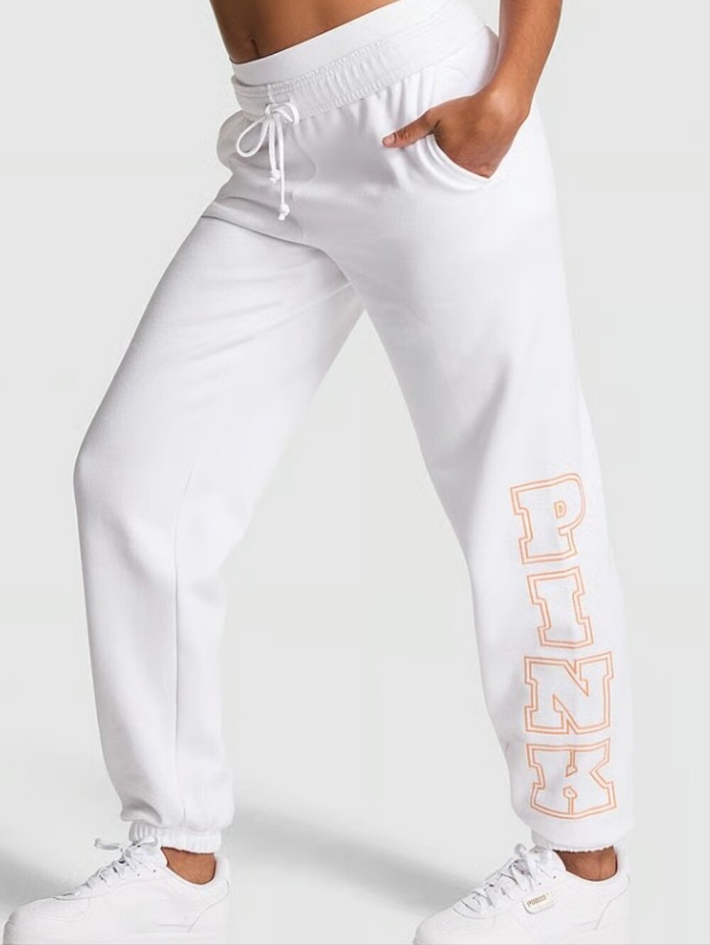 VS Pink Campus Fleece Sweatpants Sz XL NWT